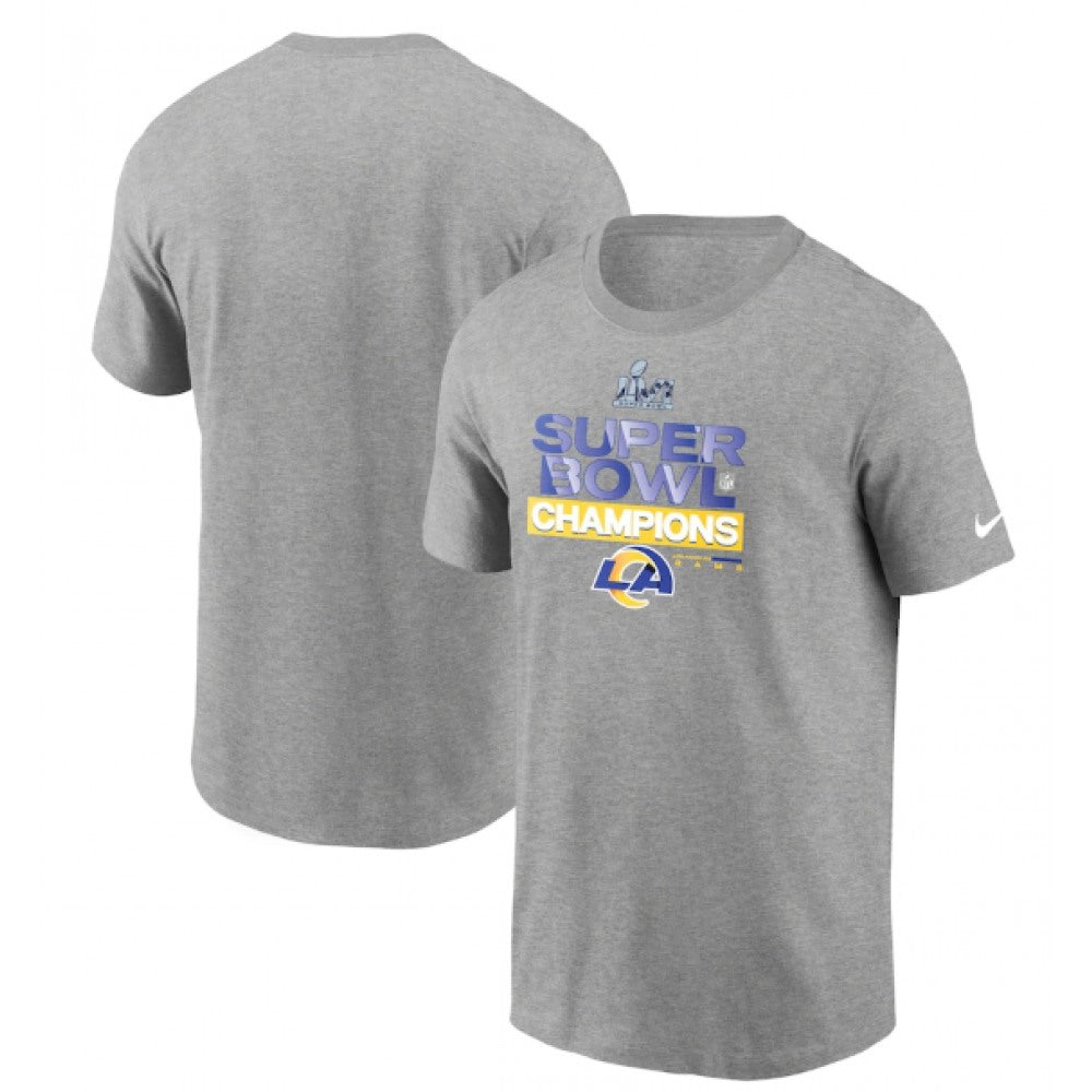 Men's Los Angeles Rams 2022 Heathered Gray Super Bowl LVI Champions Locker Room Trophy Collection T-Shirt 