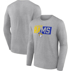Men's Los Angeles Rams Grey One Two Long Sleeve T-Shirt 
