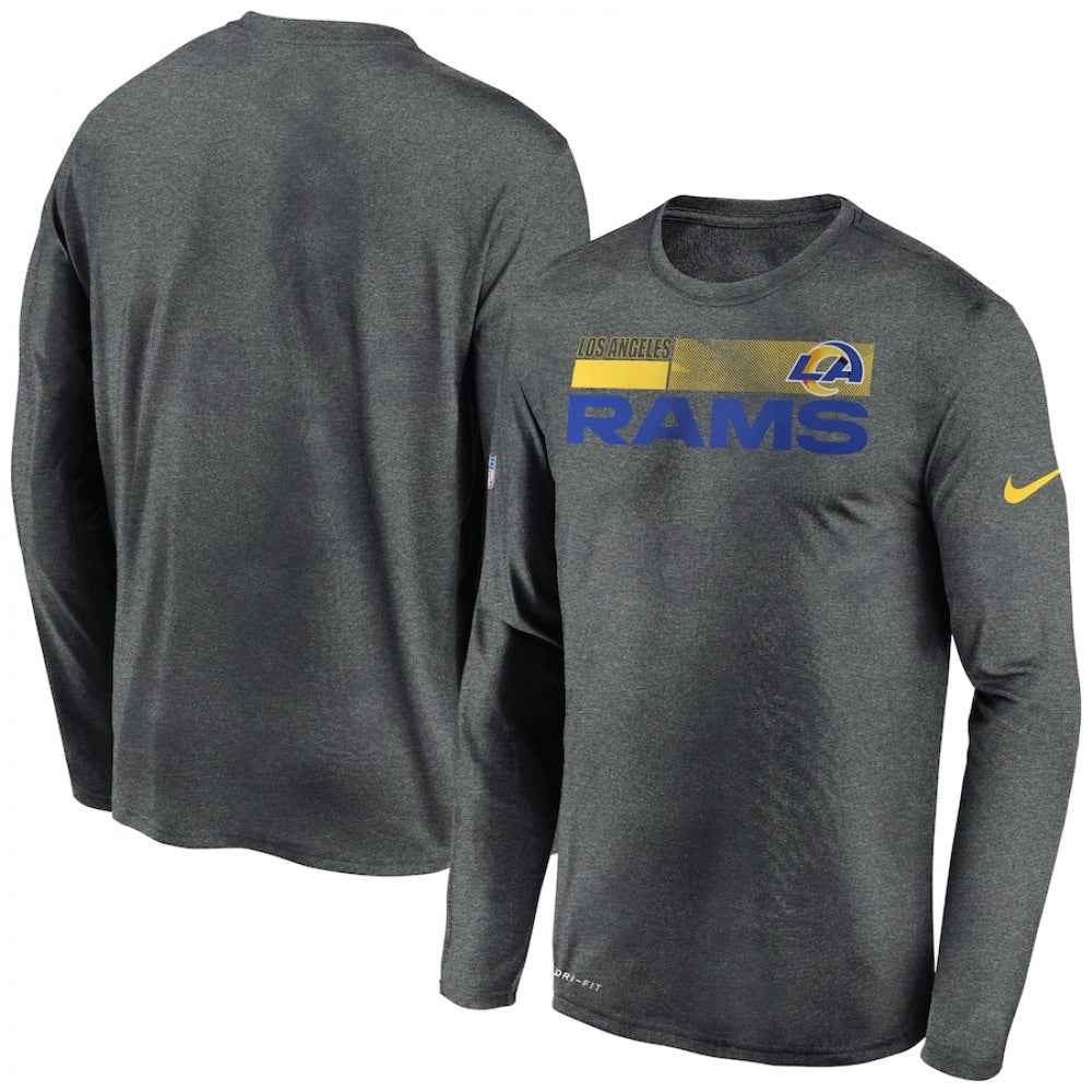 Men's Los Angeles Rams 2020 Grey Sideline Impact Legend Performance Long Sleeve T-Shirt 