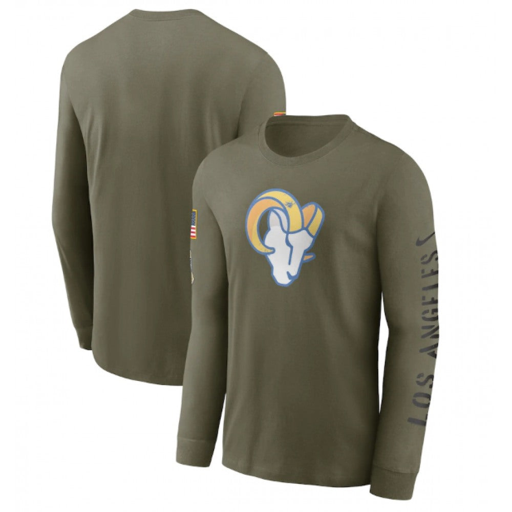 Men's Los Angeles Rams Olive 2022 Salute to Service Long Sleeve T-Shirt 