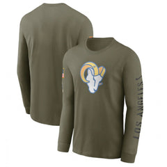 Men's Los Angeles Rams Olive 2022 Salute to Service Long Sleeve T-Shirt 
