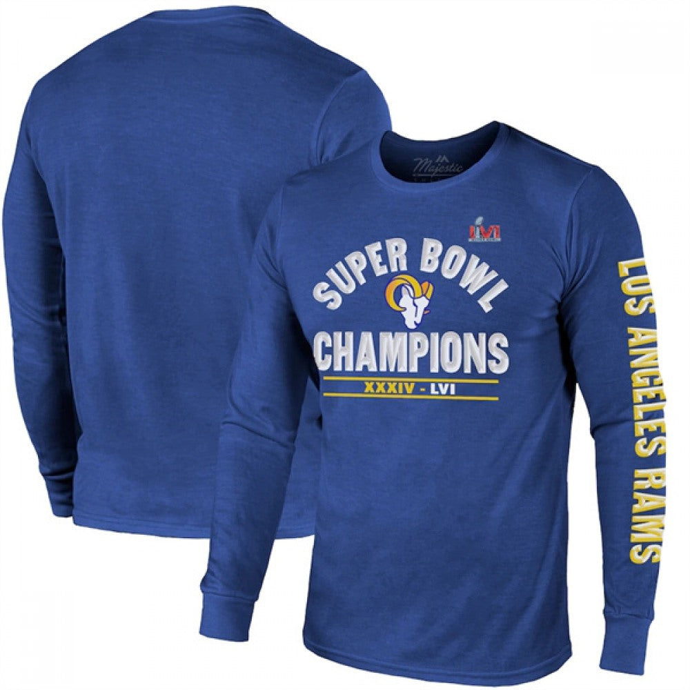 Men's Los Angeles Rams 2022 Royal Super Bowl LVI Champions Long Sleeve T-Shirt 