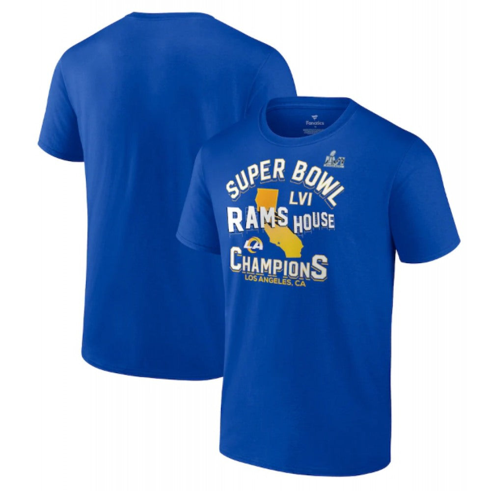 Men's Los Angeles Rams 2022 Royal Super Bowl LVI Champions Hometown Hard Count T-Shirt 