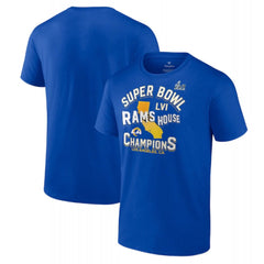 Men's Los Angeles Rams 2022 Royal Super Bowl LVI Champions Hometown Hard Count T-Shirt 