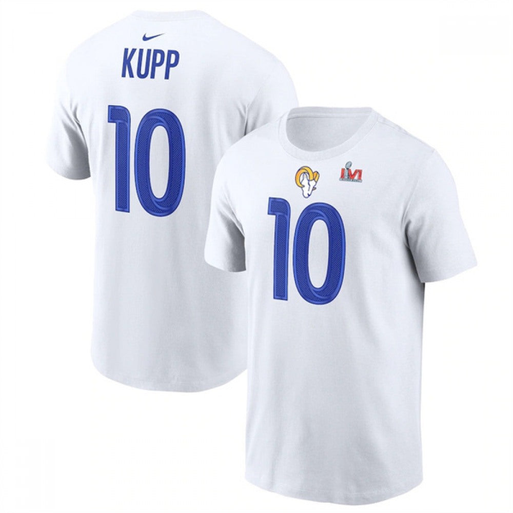 Men's Los Angeles Rams #10 Cooper Kupp 2022 White Super Bowl LVI Champions T-Shirt 