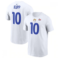 Men's Los Angeles Rams #10 Cooper Kupp 2022 White Super Bowl LVI Champions T-Shirt 