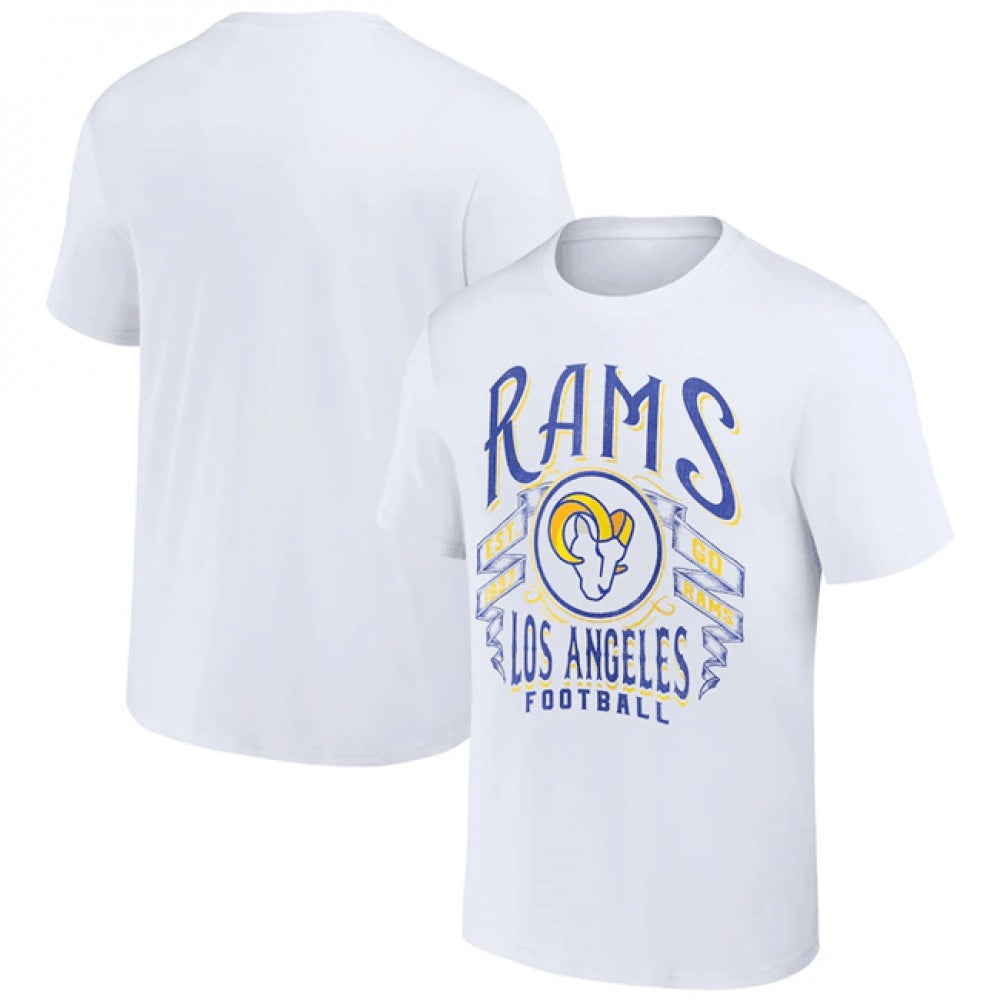 Men's Los Angeles Rams White x Darius Rucker Collection Vintage Football T-Shirt 