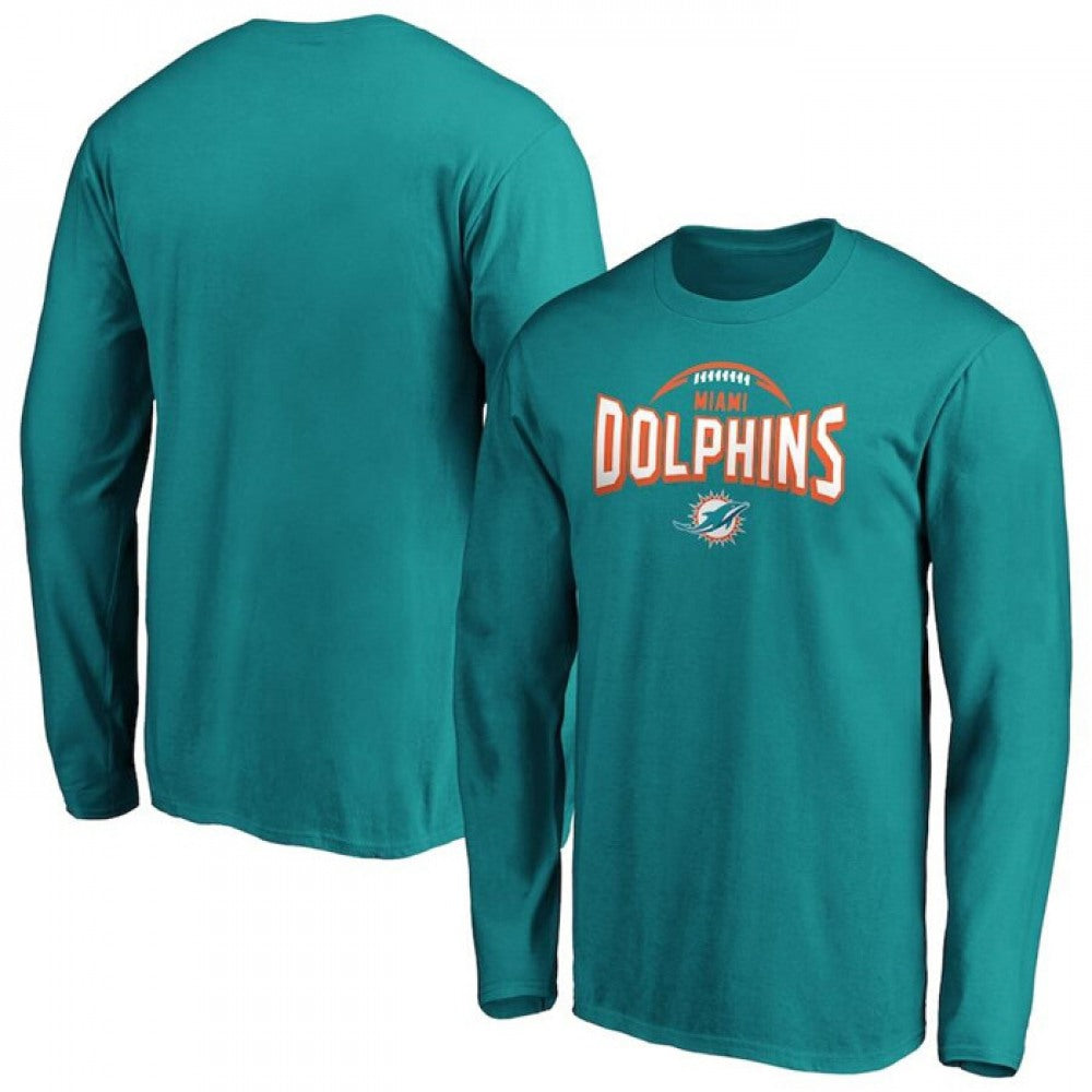 Men's Miami Dolphins Aqua Clamp Down Long Sleeve T-Shirt 