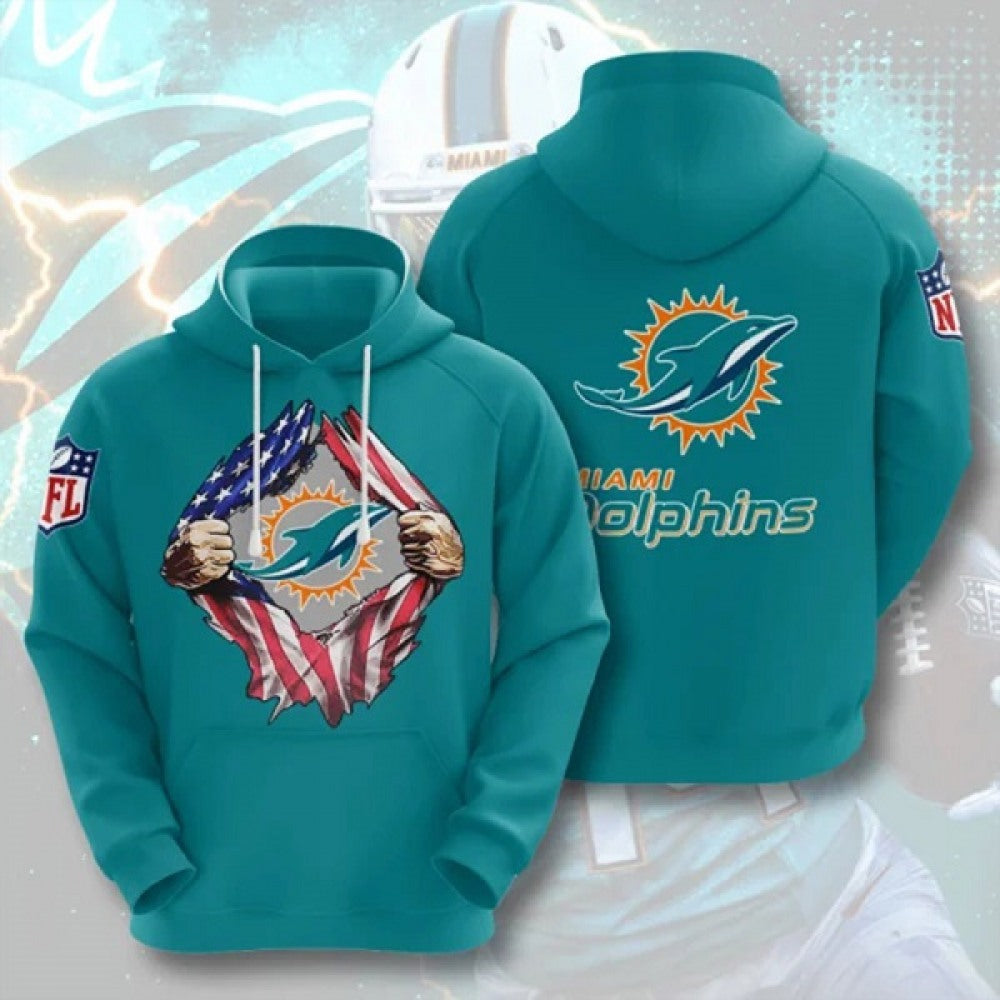 Men's Miami Dolphins Aqua 3D Trending T-Shirt Hoodie 