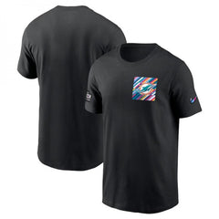 Men's Miami Dolphins Black 2023 Crucial Catch Sideline Tri-Blend T-Shirt 