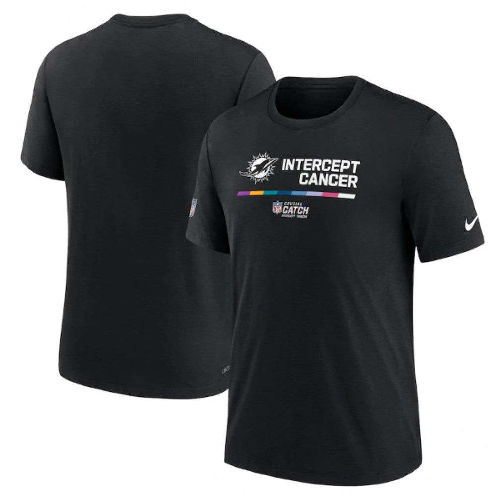Men's Miami Dolphins 2022 Black Crucial Catch Performance T-Shirt 