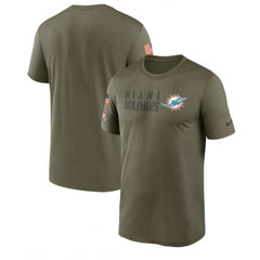 Men's Miami Dolphins Olive 2022 Salute to Service Legend Team T-Shirt 