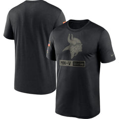 Men's Minnesota Vikings 2020 Black Salute To Service Performance T-Shirt 