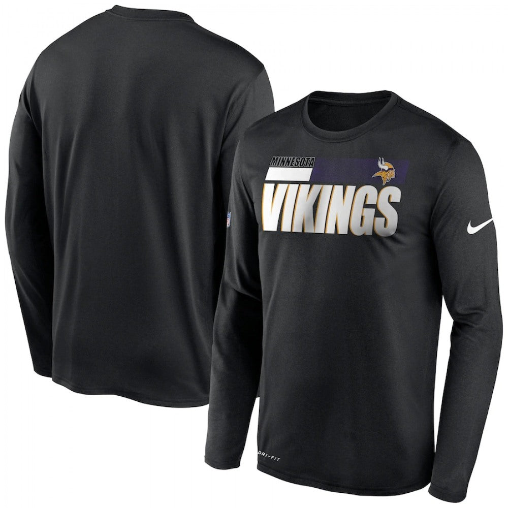Men's Minnesota Vikings 2020 Black Sideline Impact Legend Performance Long Sleeve T-Shirt 