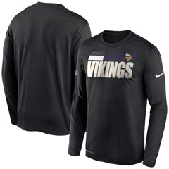 Men's Minnesota Vikings 2020 Black Sideline Impact Legend Performance Long Sleeve T-Shirt 