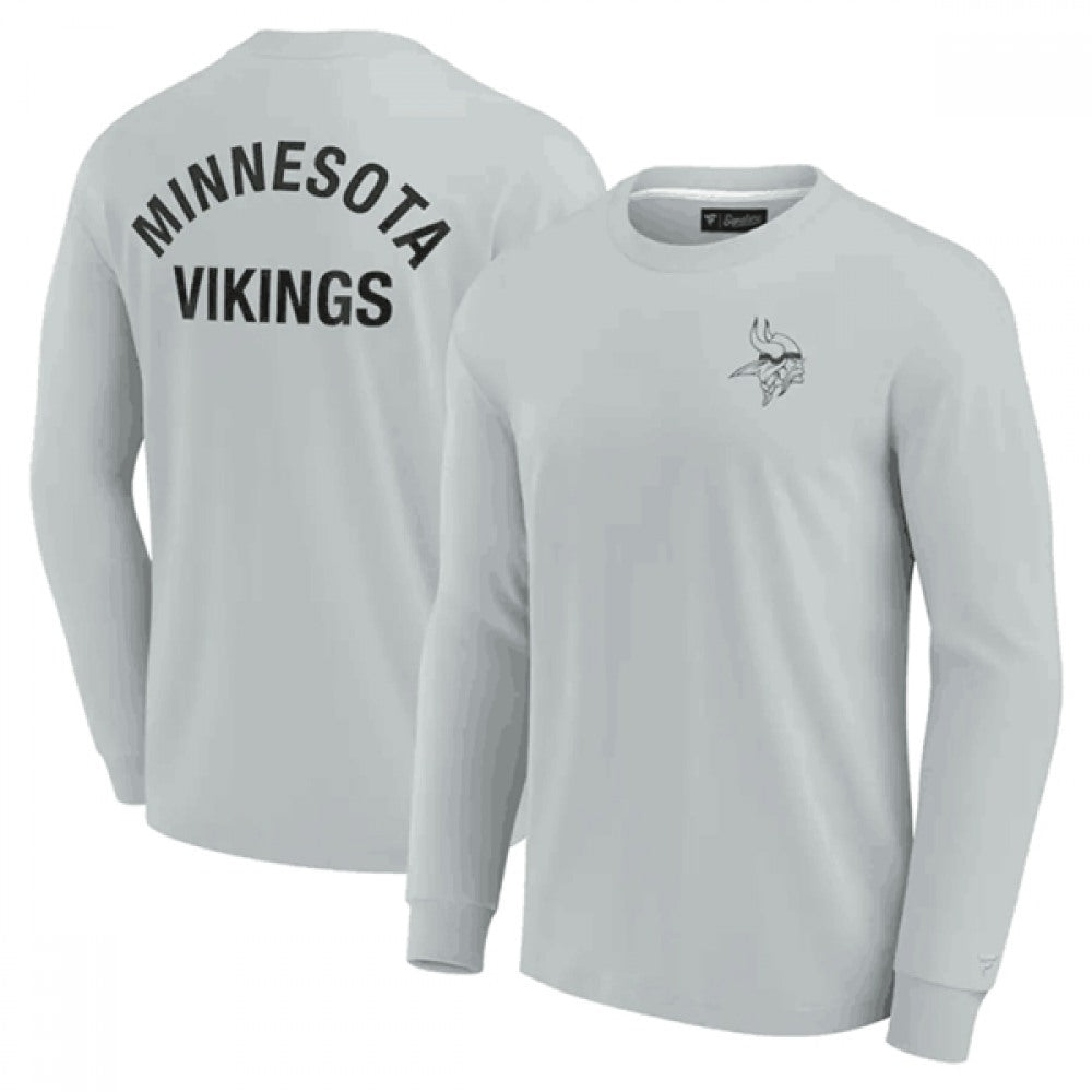 Men's Minnesota Vikings Grey Signature Unisex Super Soft Long Sleeve T-Shirt 