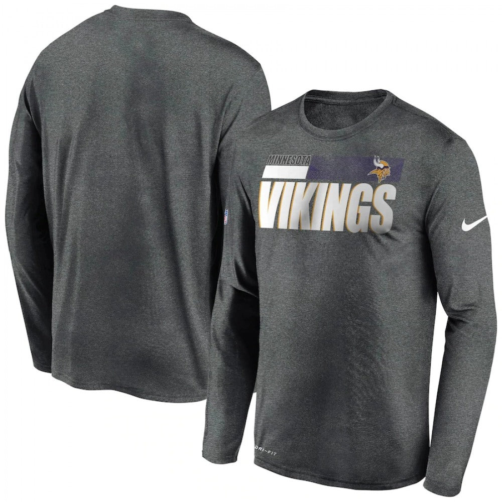 Men's Minnesota Vikings 2020 Grey Sideline Impact Legend Performance Long Sleeve T-Shirt 