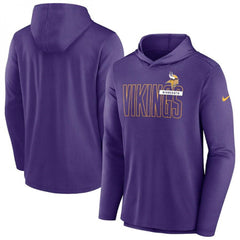 Men's Minnesota Vikings Purple Lightweight Performance Hoodie Long Sleeve T-Shirt 