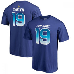 Vikings #19 Adam Thielen AFC Pro Line 2018 NFL Pro Bowl Royal T-Shirt 