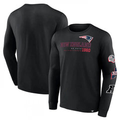 Men's New England Patriots Black High Whip Pitcher Long Sleeve T-Shirt 