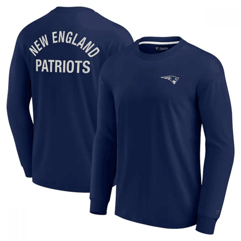 Men's New England Patriots Navy Signature Unisex Super Soft Long Sleeve T-Shirt 