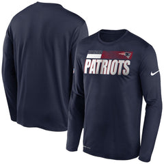 Men's New England Patriots 2020 Navy Sideline Impact Legend Performance Long Sleeve T-Shirt 