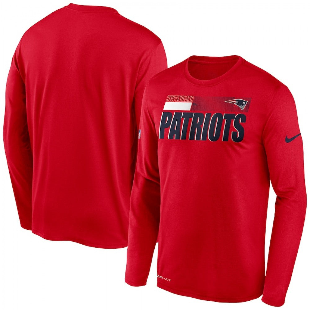 Men's New England Patriots 2020 Red Sideline Impact Legend Performance Long Sleeve T-Shirt 