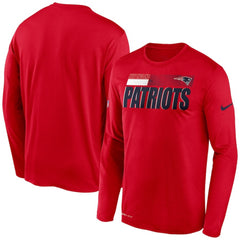 Men's New England Patriots 2020 Red Sideline Impact Legend Performance Long Sleeve T-Shirt 