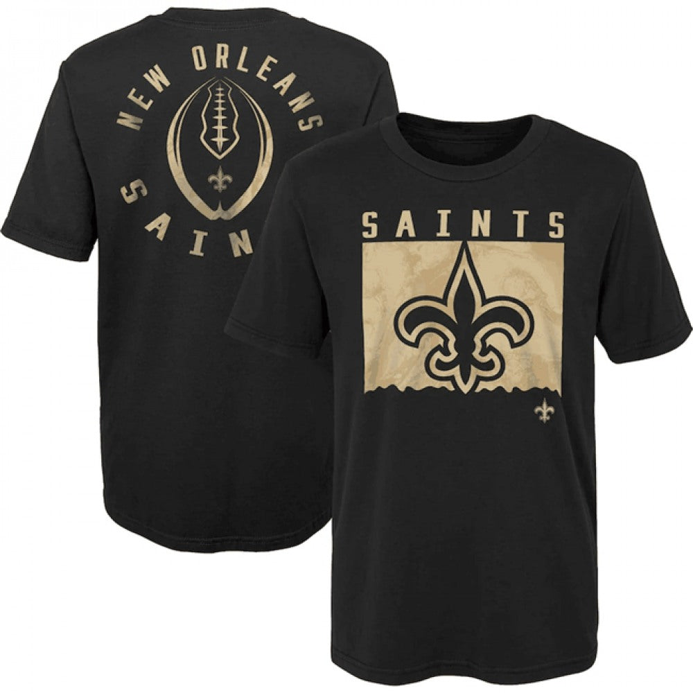Men's New Orleans Saints Black Preschool Liquid Camo Logo T-Shirt 