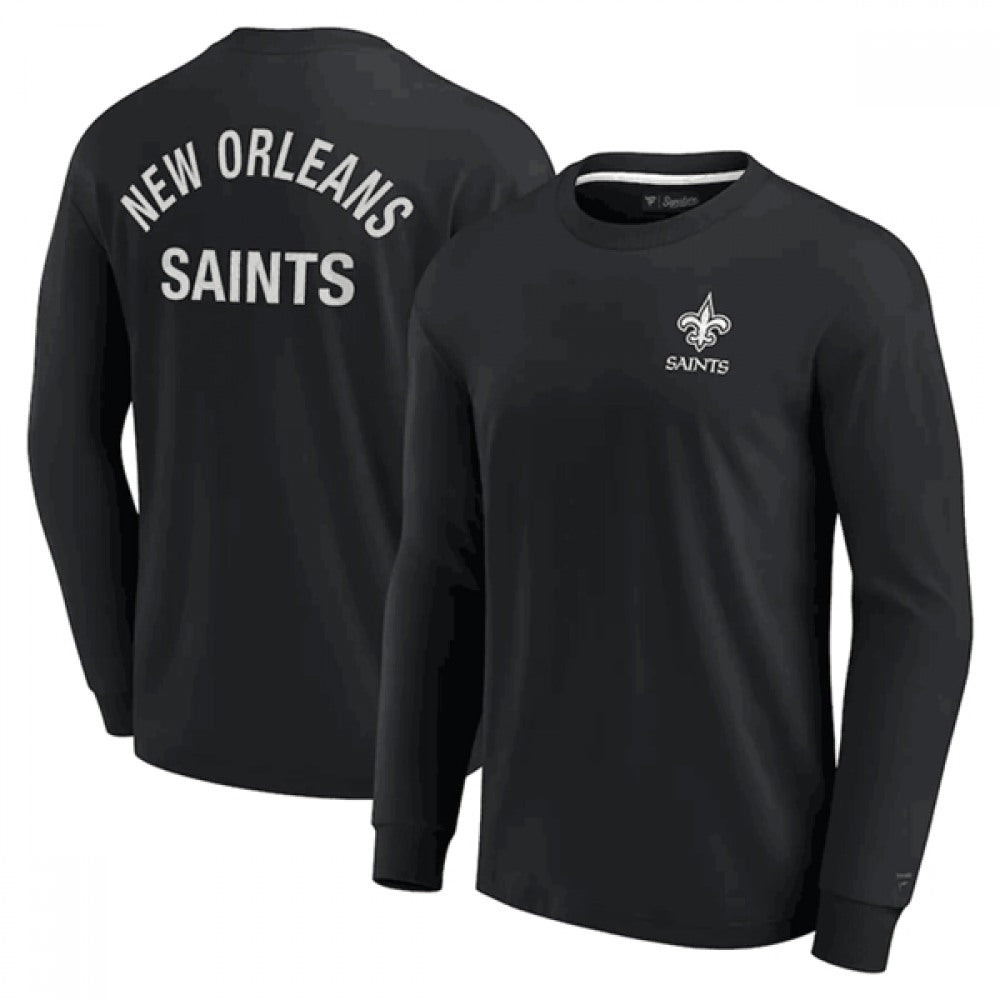Men's New Orleans Saints Black Signature Unisex Super Soft Long Sleeve T-Shirt 