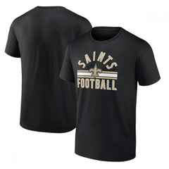 Men's New Orleans Saints Black Standard Arch Stripe T-Shirt 