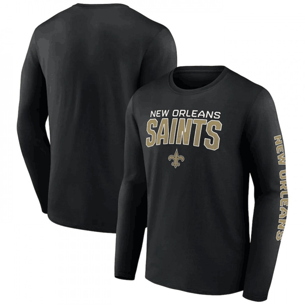 Men's New Orleans Saints Black Go the Distance Long Sleeve T-Shirt 