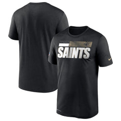 Men's New Orleans Saints 2020 Black Sideline Impact Legend Performance T-Shirt 