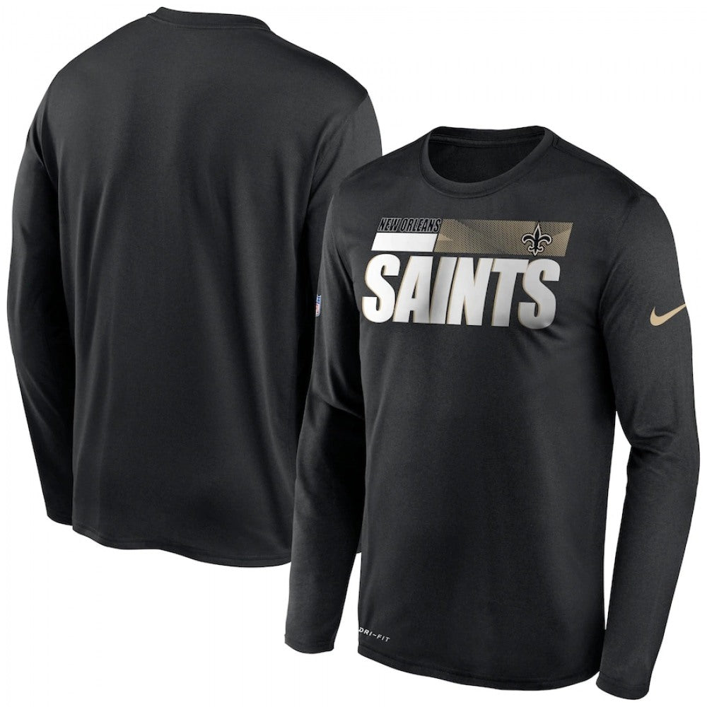 Men's New Orleans Saints 2020 Black Sideline Impact Legend Performance Long Sleeve T-Shirt 