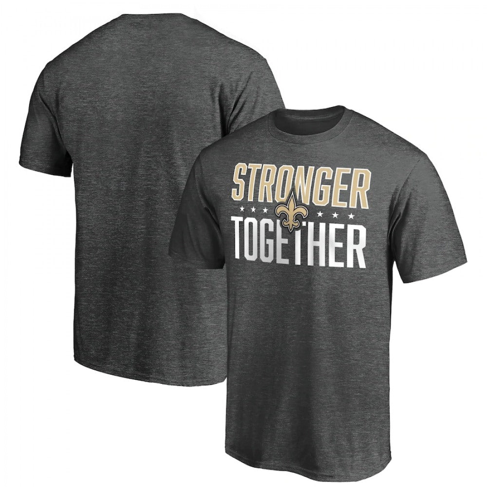 Men's New Orleans Saints Heather Charcoal Stronger Together T-Shirt 