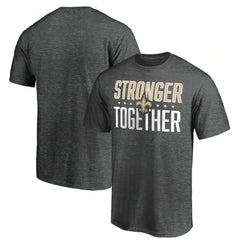 Men's New Orleans Saints Heather Charcoal Stronger Together T-Shirt 
