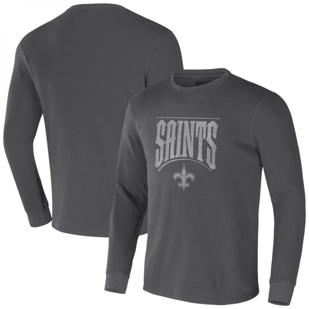 Men's New Orleans Saints X Darius Rucker Collection Charcoal Long Sleeve Thermal T-Shirt 