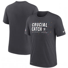 Men's New Orleans Saints Charcoal 2021 Crucial Catch Performance T-Shirt 