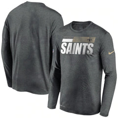 Men's New Orleans Saints 2020 Grey Sideline Impact Legend Performance Long Sleeve T-Shirt 