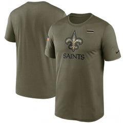 Men's New Orleans Saints 2021 Olive Salute To Service Legend Performance T-Shirt 