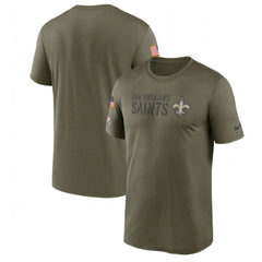 Men's New Orleans Saints Olive 2022 Salute to Service Legend Team T-Shirt 