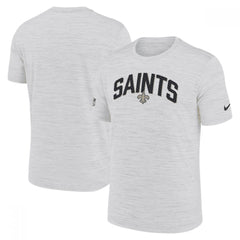 Men's New Orleans Saints White Sideline Velocity Stack Performance T-Shirt 