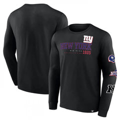 Men's New York Giants Black High Whip Pitcher Long Sleeve T-Shirt 