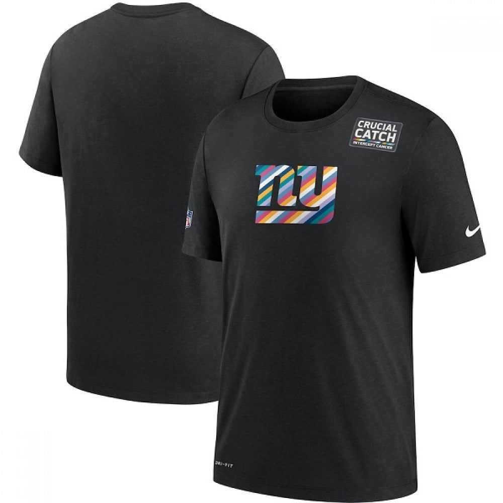 Men's New York Giants 2020 Black Sideline Crucial Catch Performance T-Shirt 