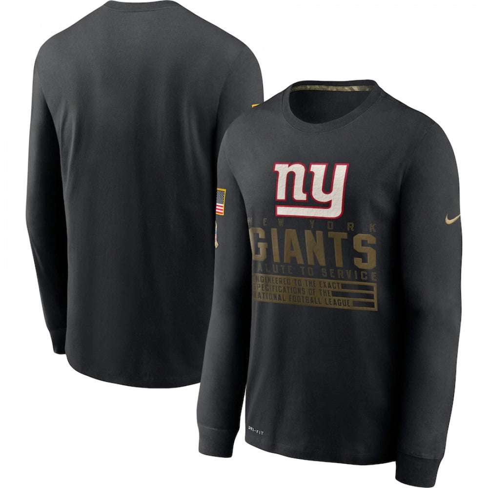 Men's New York Giants 2020 Black Salute to Service Sideline Performance Long Sleeve T-Shirt 