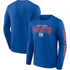 Men's New York Giants Blue Go the Distance Long Sleeve T-Shirt 