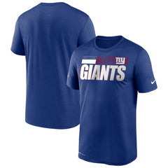 Men's New York Giants 2020 Blue Sideline Impact Legend Performance T-Shirt 