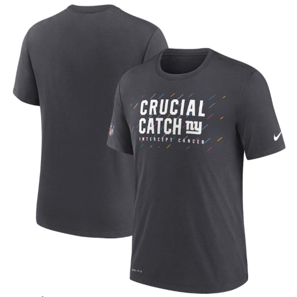 Men's New York Giants Charcoal 2021 Crucial Catch Performance T-Shirt 
