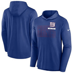 Men's New York Giants Royal Lightweight Performance Hoodie Long Sleeve T-Shirt 