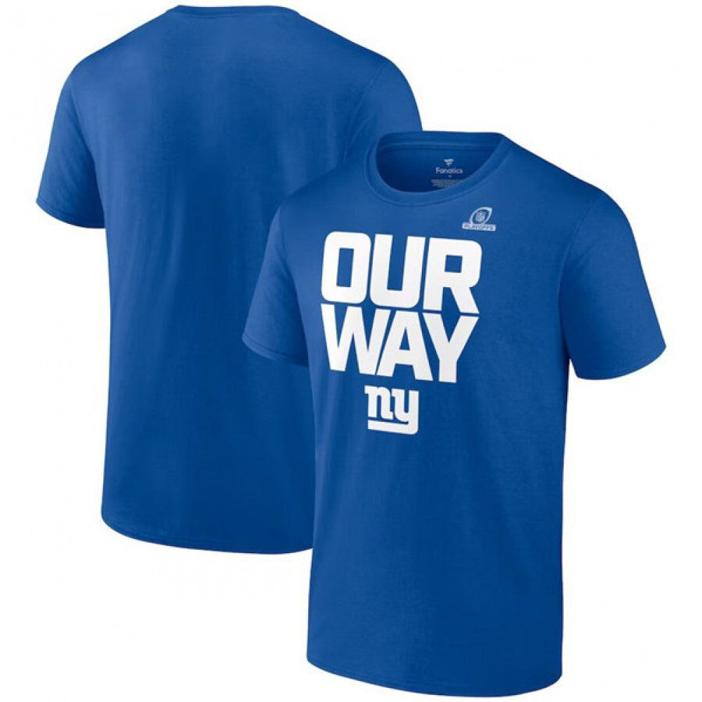 Men's New York Giants 2022 Royal Playoffs Wild Card Our Way T-Shirt 